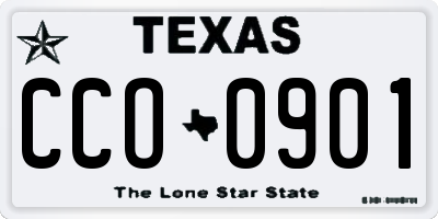 TX license plate CCO0901