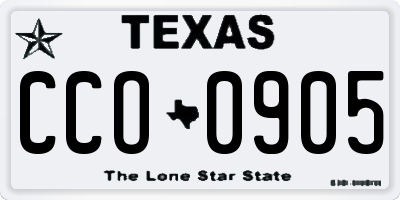 TX license plate CCO0905