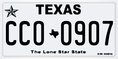TX license plate CCO0907