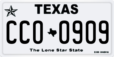 TX license plate CCO0909