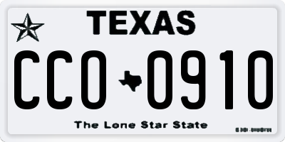 TX license plate CCO0910