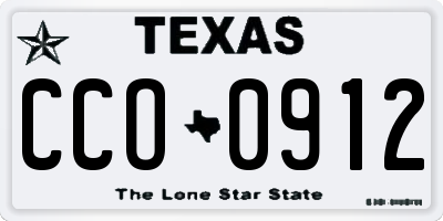 TX license plate CCO0912