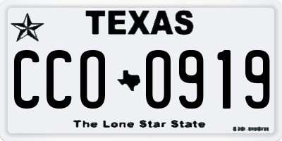 TX license plate CCO0919