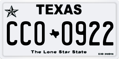 TX license plate CCO0922