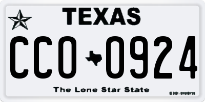 TX license plate CCO0924