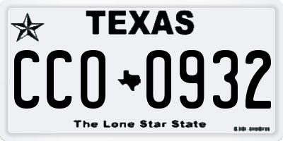 TX license plate CCO0932