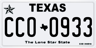 TX license plate CCO0933