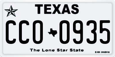 TX license plate CCO0935