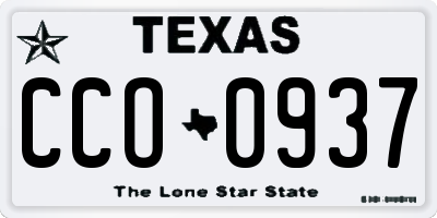 TX license plate CCO0937
