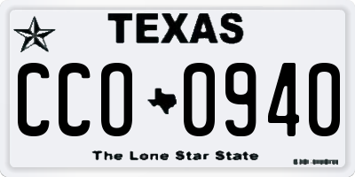 TX license plate CCO0940