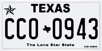 TX license plate CCO0943