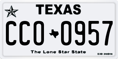 TX license plate CCO0957