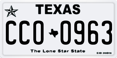 TX license plate CCO0963