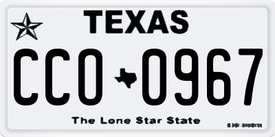 TX license plate CCO0967