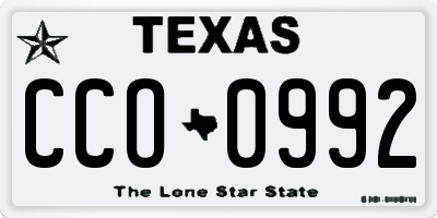 TX license plate CCO0992
