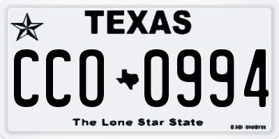TX license plate CCO0994