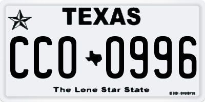 TX license plate CCO0996