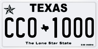TX license plate CCO1000