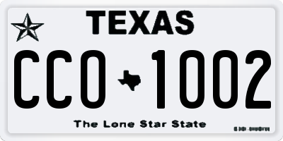 TX license plate CCO1002