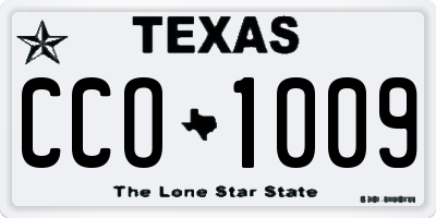 TX license plate CCO1009