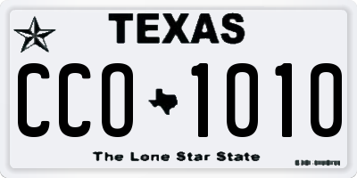 TX license plate CCO1010