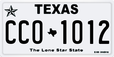 TX license plate CCO1012