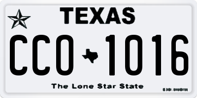 TX license plate CCO1016