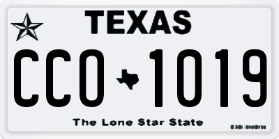 TX license plate CCO1019