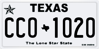 TX license plate CCO1020