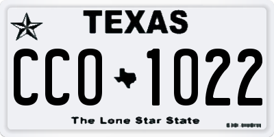 TX license plate CCO1022