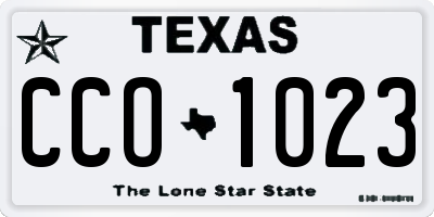 TX license plate CCO1023