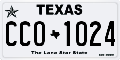 TX license plate CCO1024
