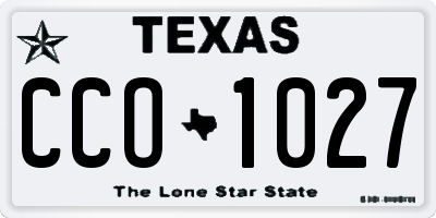 TX license plate CCO1027