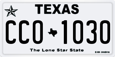 TX license plate CCO1030