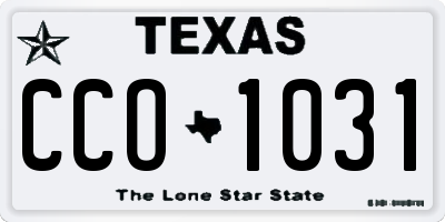 TX license plate CCO1031