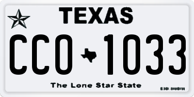 TX license plate CCO1033