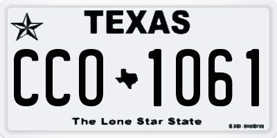 TX license plate CCO1061