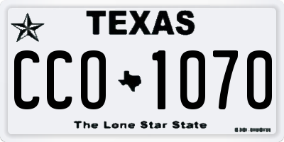 TX license plate CCO1070