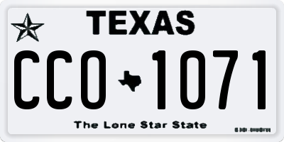 TX license plate CCO1071