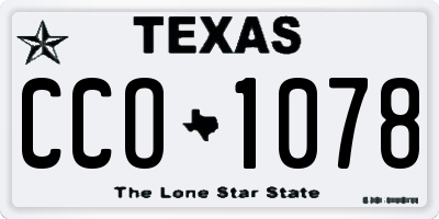 TX license plate CCO1078