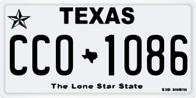 TX license plate CCO1086