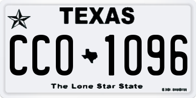 TX license plate CCO1096