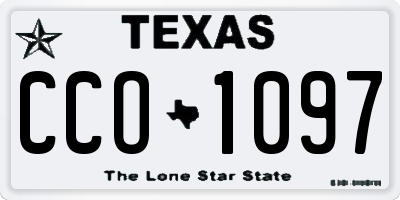 TX license plate CCO1097