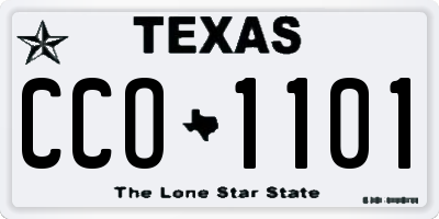 TX license plate CCO1101