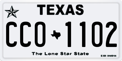 TX license plate CCO1102