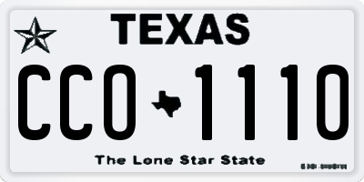 TX license plate CCO1110