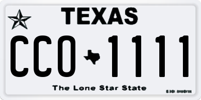 TX license plate CCO1111