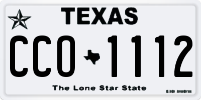TX license plate CCO1112