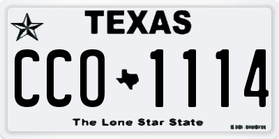 TX license plate CCO1114