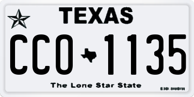 TX license plate CCO1135
